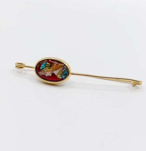 Broche Broche épingle à nourrice Art nouveau en or 18k et émail, Limoges, vers 1910 58 Facettes A07963