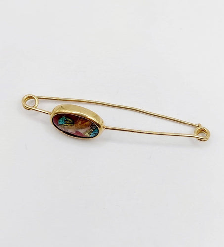Broche Broche épingle à nourrice Art nouveau en or 18k et émail, Limoges, vers 1910 58 Facettes A07963