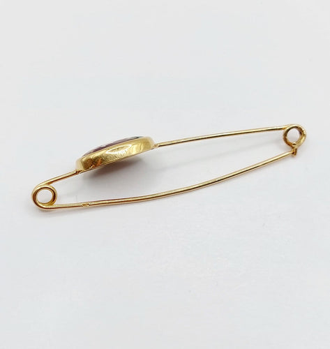 Broche Broche épingle à nourrice Art nouveau en or 18k et émail, Limoges, vers 1910 58 Facettes A07963