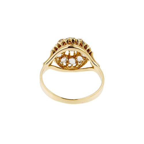 Bague 54 Bague fleur vintage en or jaune 18 carats et diamants 0,65 ct 58 Facettes 36479