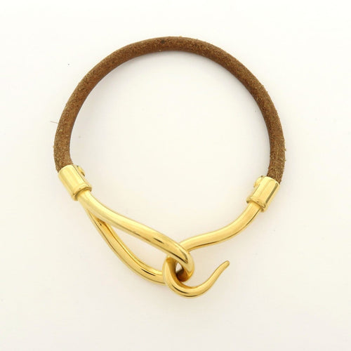 Bracelet Hermès - Bracelet Jumbo Hook en cuir tressé et métal 58 Facettes vcz8kcafmy