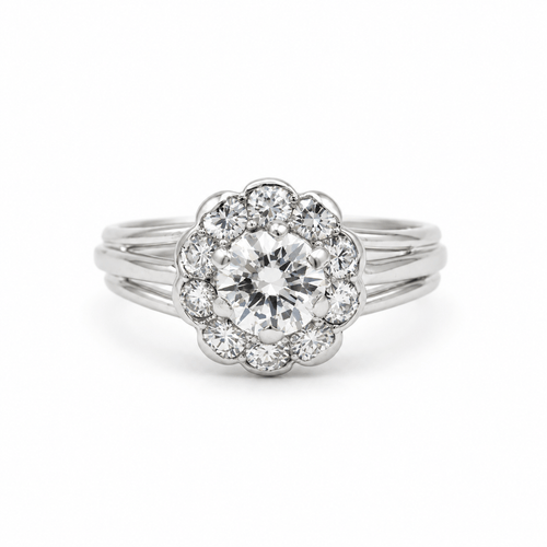 Bague 51.5 Bague marguerite en platine et diamants 58 Facettes 1.0001560/1