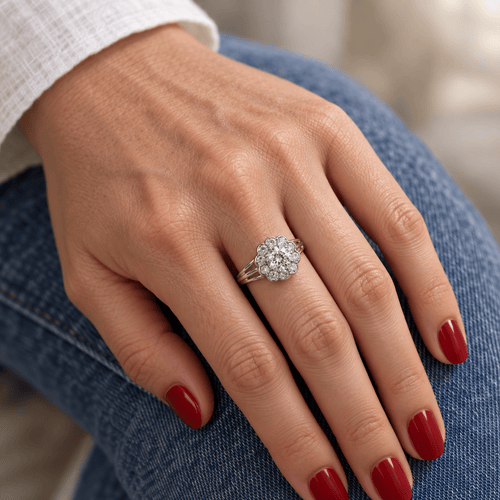Bague 51.5 Bague marguerite en platine et diamants 58 Facettes 1.0001560/1
