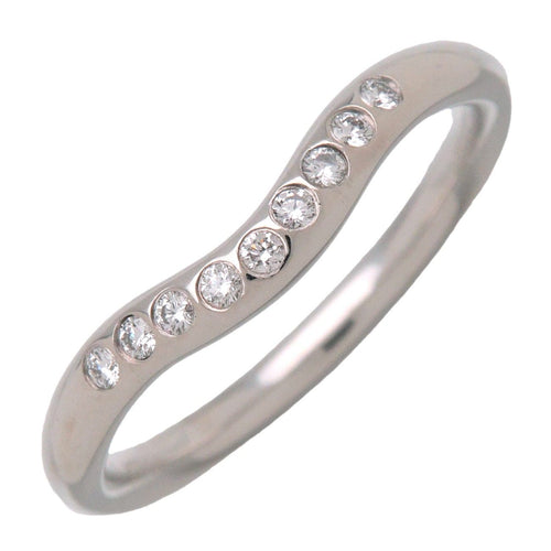 Bague 50 Tiffany & Co. Elsa Peretti - Alliance courbe en platine avec diamants 58 Facettes yek90n9k77