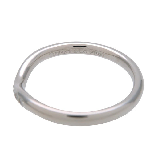 Bague 50 Tiffany & Co. Elsa Peretti - Alliance courbe en platine avec diamants 58 Facettes yek90n9k77