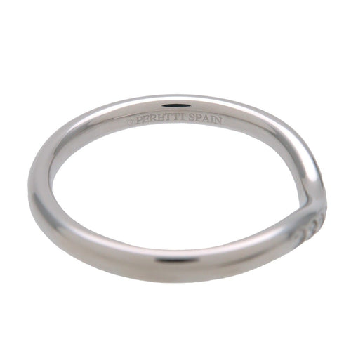 Bague 50 Tiffany & Co. Elsa Peretti - Alliance courbe en platine avec diamants 58 Facettes yek90n9k77