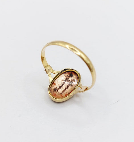 Bague 56 Art nouveau - Bague en or 18k à plaque émaillée, Limoges, vers 1910 58 Facettes A07965