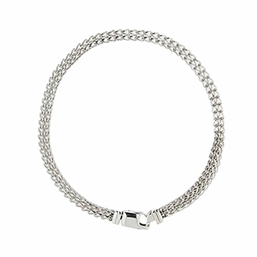Bracelet Unoaerre - Bracelet maille queue de renard en or blanc 18 ct 58 Facettes 38033