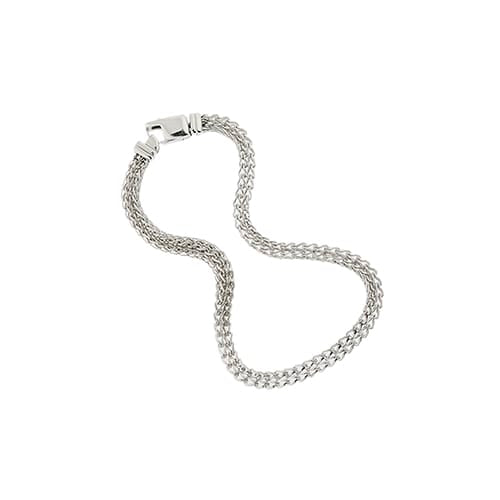 Bracelet Unoaerre - Bracelet maille queue de renard en or blanc 18 ct 58 Facettes 38033