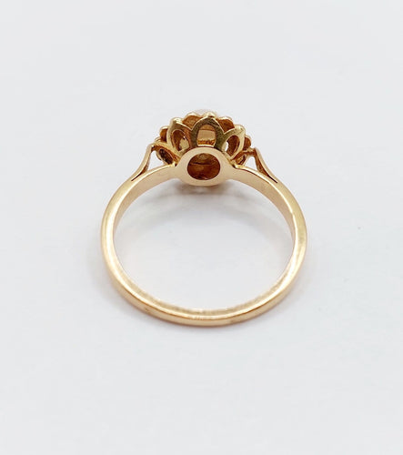 Bague 51.5 Bague Art déco en or rose 18k avec perle, monture stylisée (vers 1960) 58 Facettes A07966