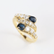 Bague 55 Bague vintage en or jaune 18K, saphirs et diamants – 0,95 ct 58 Facettes 131144