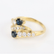 Bague 55 Bague vintage en or jaune 18K, saphirs et diamants – 0,95 ct 58 Facettes 131144
