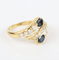 Bague 55 Bague vintage en or jaune 18K, saphirs et diamants – 0,95 ct 58 Facettes 131144