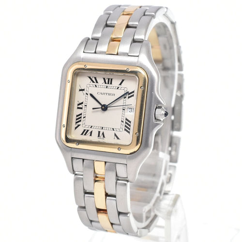 Montre Cartier - Montre Panthère de Cartier vintage à quartz en acier inoxydable et or jaune 58 Facettes qnctwq3unl