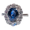 Bague 53 Bague Pompadour - Or blanc 18 carats, saphir bleu roi 1,29 ct et diamants 58 Facettes 8037 A