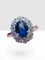 Bague 53 Bague Pompadour - Or blanc 18 carats, saphir bleu roi 1,29 ct et diamants 58 Facettes 8037 A