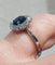 Bague 53 Bague Pompadour - Or blanc 18 carats, saphir bleu roi 1,29 ct et diamants 58 Facettes 8037 A