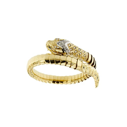 Bracelet Bracelet serpent rigide en or jaune 18 ct et diamants 58 Facettes 39752