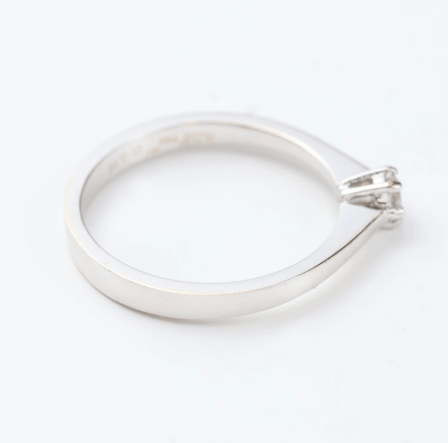 Bague 55 Bague solitaire en or blanc 18k, diamant naturel de 0,12 ct 58 Facettes 130022