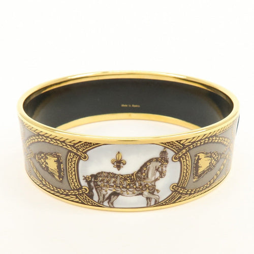 Bracelet Hermès - Bracelet jonc en émail imprimé multicolore, plaqué or 58 Facettes amtvu6jsap