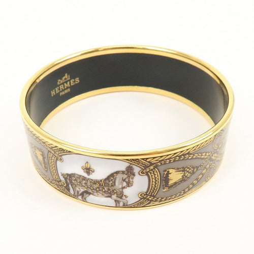 Bracelet Hermès - Bracelet jonc en émail imprimé multicolore, plaqué or 58 Facettes amtvu6jsap