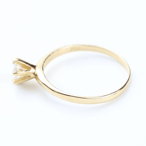 Bague 56 Bague solitaire en or jaune 18k avec diamant naturel de 0,41 ct 58 Facettes 130017