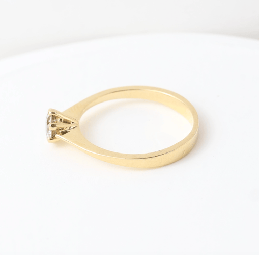 Bague 51 Bague solitaire en or jaune 18k avec diamant de 0,28 ct 58 Facettes 129540E
