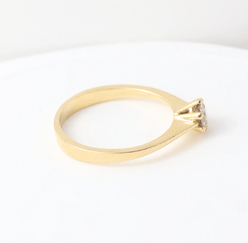 Bague 51 Bague solitaire en or jaune 18k avec diamant de 0,28 ct 58 Facettes 129540E