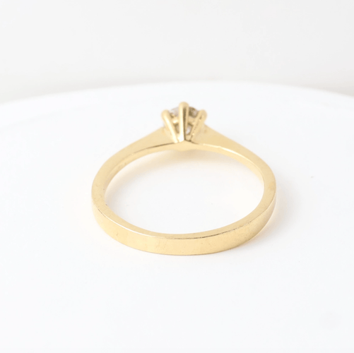 Bague 51 Bague solitaire en or jaune 18k avec diamant de 0,28 ct 58 Facettes 129540E
