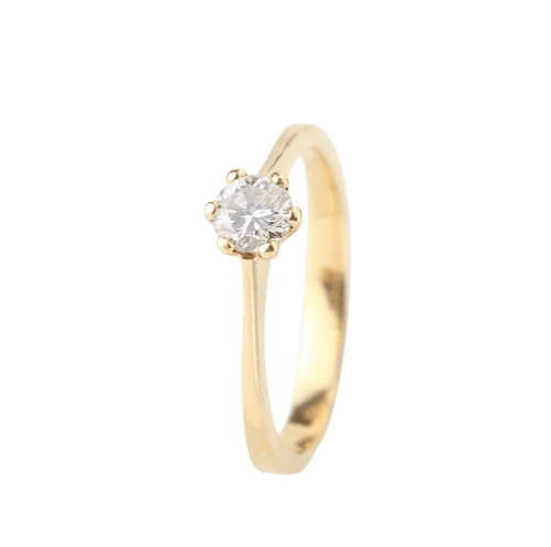 Bague 51 Bague solitaire en or jaune 18k avec diamant de 0,28 ct 58 Facettes 129540E