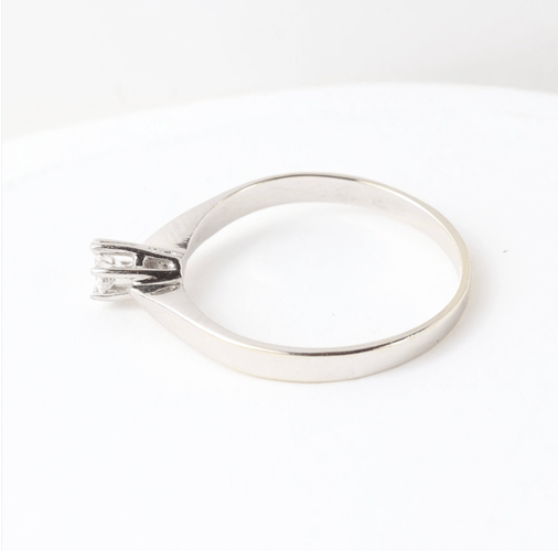 Bague 51 Bague solitaire en or blanc 18k avec diamant naturel de 0,10 ct 58 Facettes 129540D