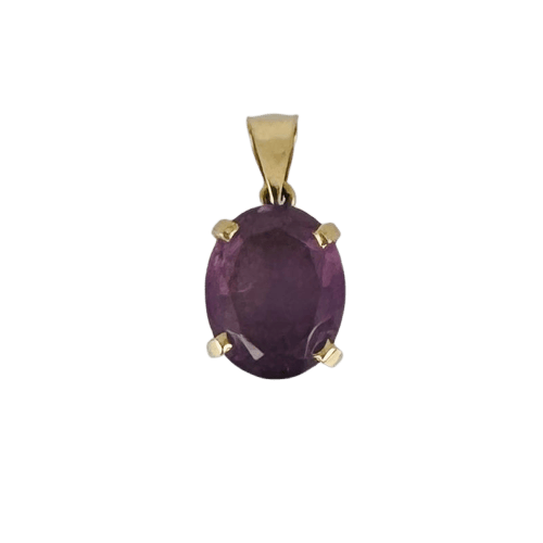 Pendentif Pendentif vintage en or jaune 14k avec améthyste ovale 58 Facettes 2603017