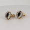 Boucles d'oreilles Boucles d’oreilles puces en or jaune 14k, saphirs bleus et diamants 58 Facettes 2609004