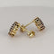 Boucles d'oreilles Boucles d’oreilles puces en or jaune 14k, saphirs bleus et diamants 58 Facettes 2609004