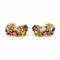 Boucles d'oreilles Boucles d’oreilles créoles demi-lune en or jaune 750‰ et pierres de couleur 58 Facettes 260293R