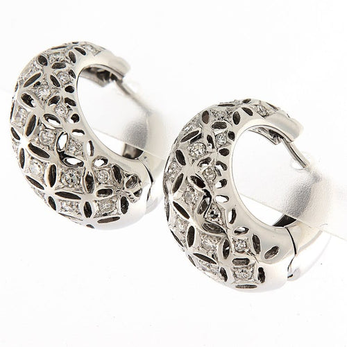 Boucles d'oreilles Orecchini en or blanc avec diamants taille brillant et huit-huit 58 Facettes G3775