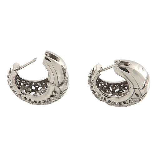 Boucles d'oreilles Orecchini en or blanc avec diamants taille brillant et huit-huit 58 Facettes G3775