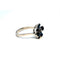 Bague 53 Bague florale en or blanc 750, saphirs et diamant 58 Facettes 50548