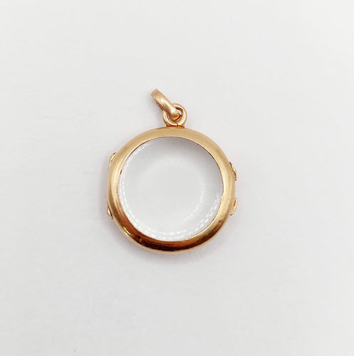 Pendentif Pendentif porte-photo reliquaire en or rose 18k, vers 1900 58 Facettes A07972