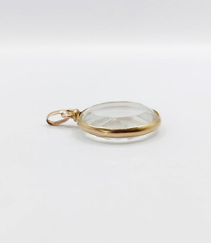 Pendentif Pendentif porte-photo en or rose 18k avec verres facettés, vers 1900 58 Facettes A07973