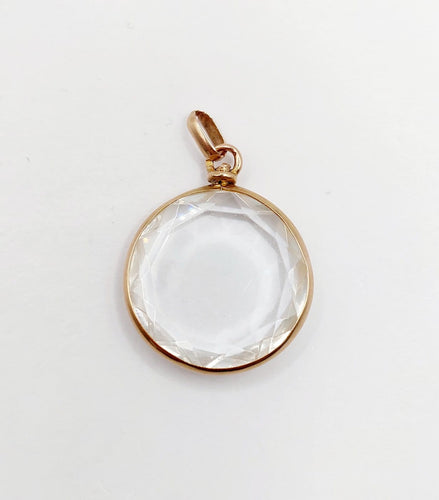 Pendentif Pendentif porte-photo en or rose 18k avec verres facettés, vers 1900 58 Facettes A07973