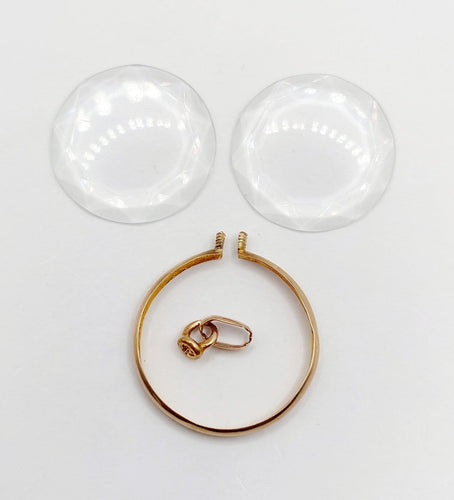 Pendentif Pendentif porte-photo en or rose 18k avec verres facettés, vers 1900 58 Facettes A07973