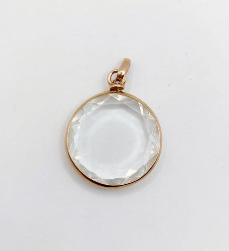 Pendentif Pendentif porte-photo en or rose 18k avec verres facettés, vers 1900 58 Facettes A07973