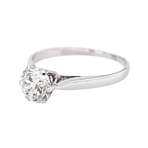 Bague 51 Bague solitaire en or blanc 18 carats avec diamant taille brillant 58 Facettes 5163476RV