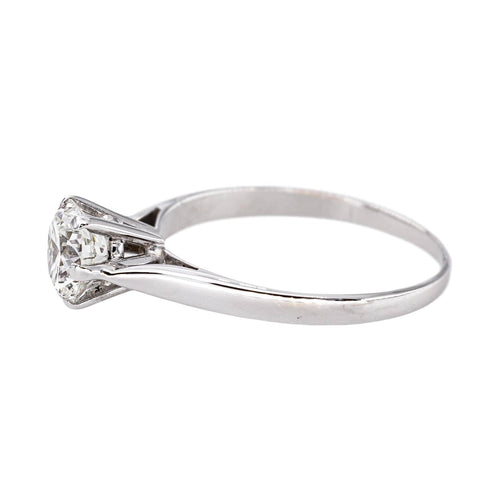 Bague 51 Bague solitaire en or blanc 18 carats avec diamant taille brillant 58 Facettes 5163476RV