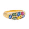 Bague 59 Bague cocktail en or jaune 750, saphirs et rubis 58 Facettes 5237251CN