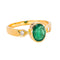 Bague 57 Bague en or jaune 750 (18 carats), émeraude et diamants 58 Facettes 5709151CN