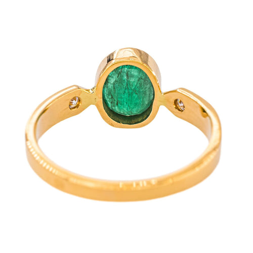 Bague 57 Bague en or jaune 750 (18 carats), émeraude et diamants 58 Facettes 5709151CN