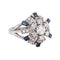 Bague 54 Bague en or blanc 18 carats avec diamant et saphirs 58 Facettes 5821195CN
