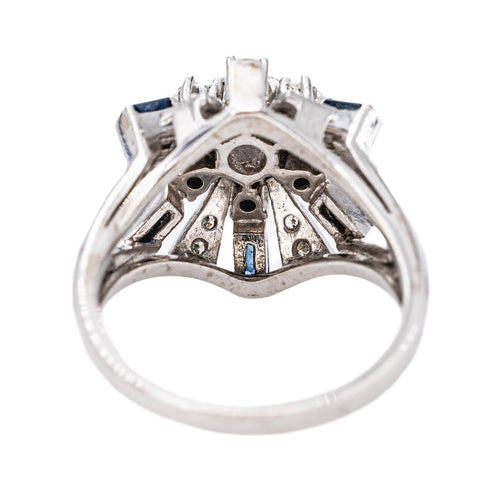 Bague 54 Bague en or blanc 18 carats avec diamant et saphirs 58 Facettes 5821195CN